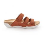 NILSA - SANDÁLIA ERGONÓMICA, NOBUK COGNAC TAM 38